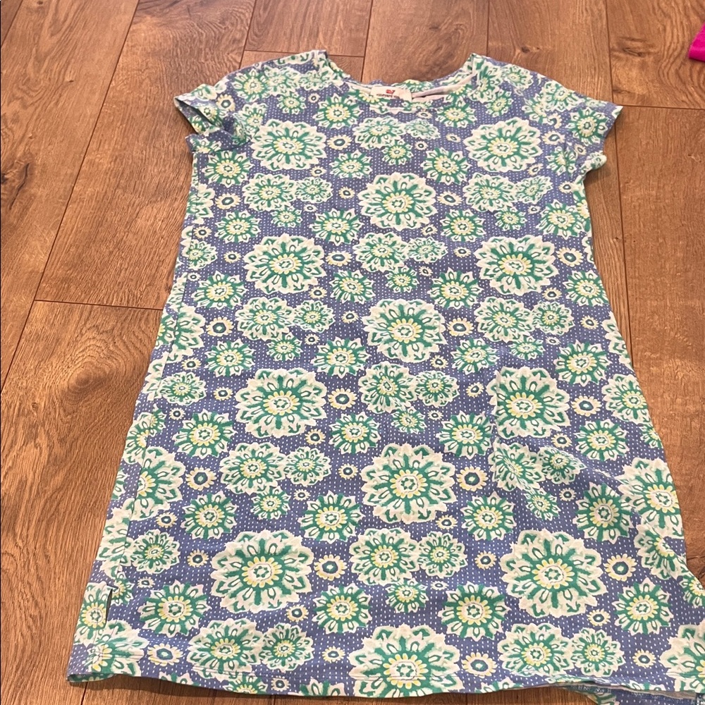 Vineyard Vines Caribbean Floral Tee Dress in Cornflower
